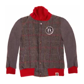 Red Tweed Letterman Baby Jacket by: Mini Shatsu