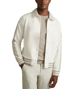 Reiss Arnold Press Stud Through Interlock Hybrid Jacket