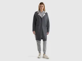 Reversible knit coat - Gray | Benetton