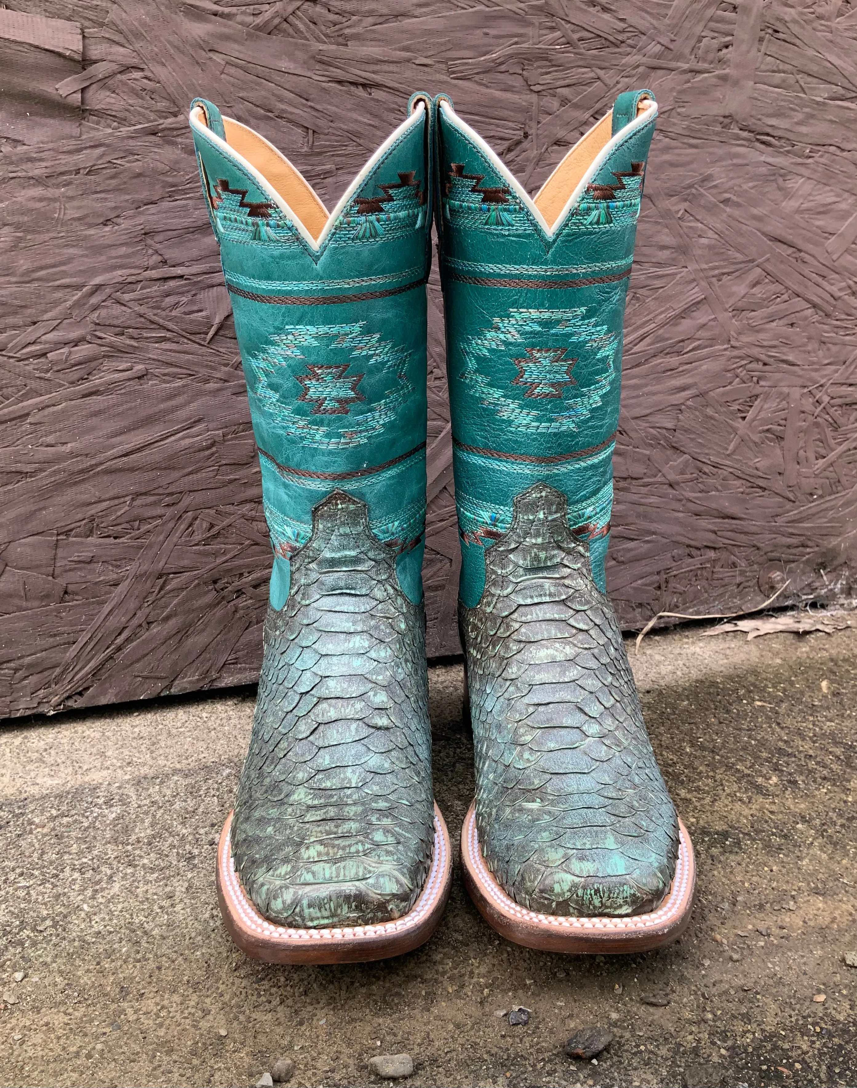 Roper Women's Turquoise Backcut Python Cowgirl Boots 6510-8488