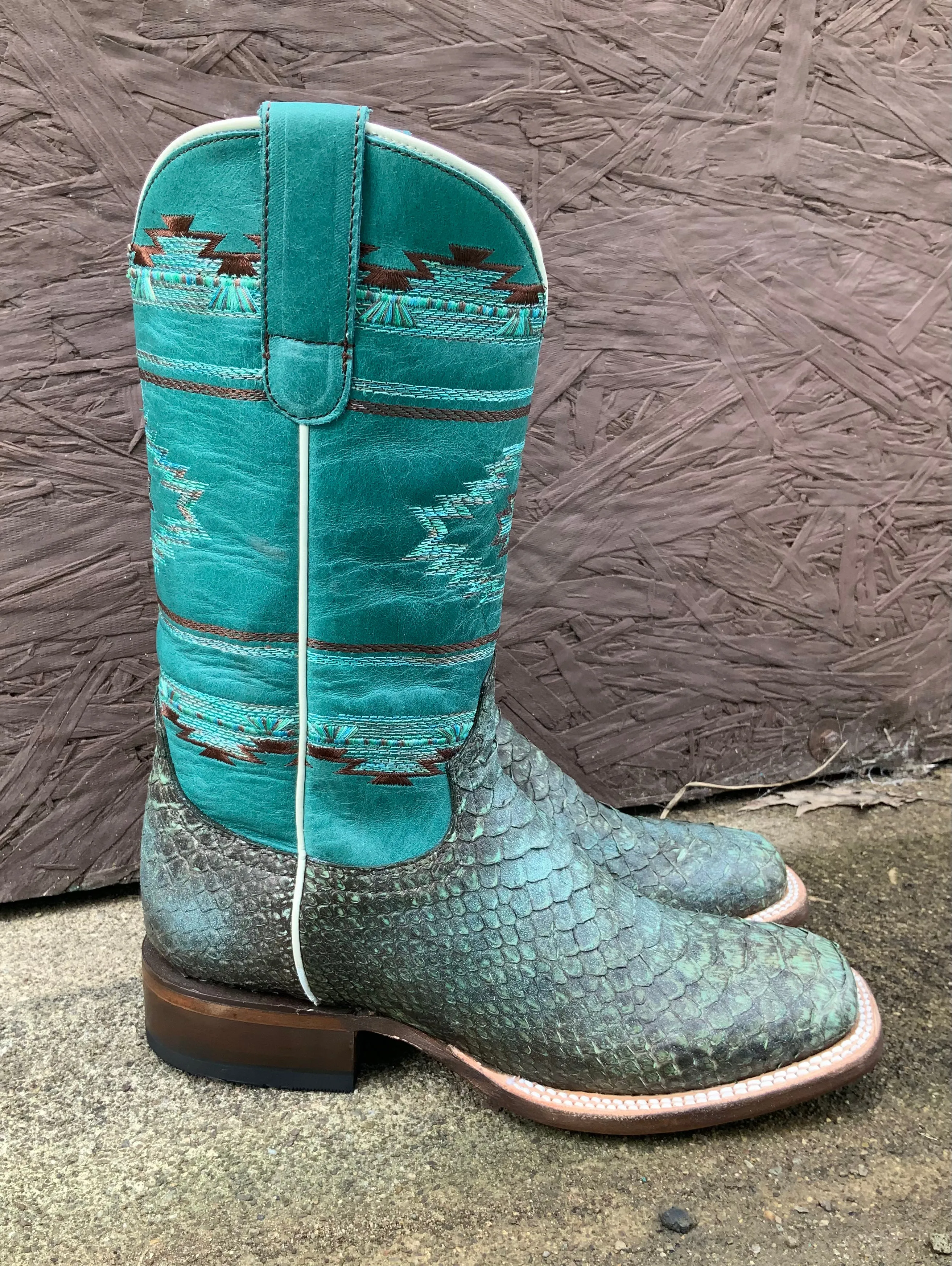 Roper Women's Turquoise Backcut Python Cowgirl Boots 6510-8488