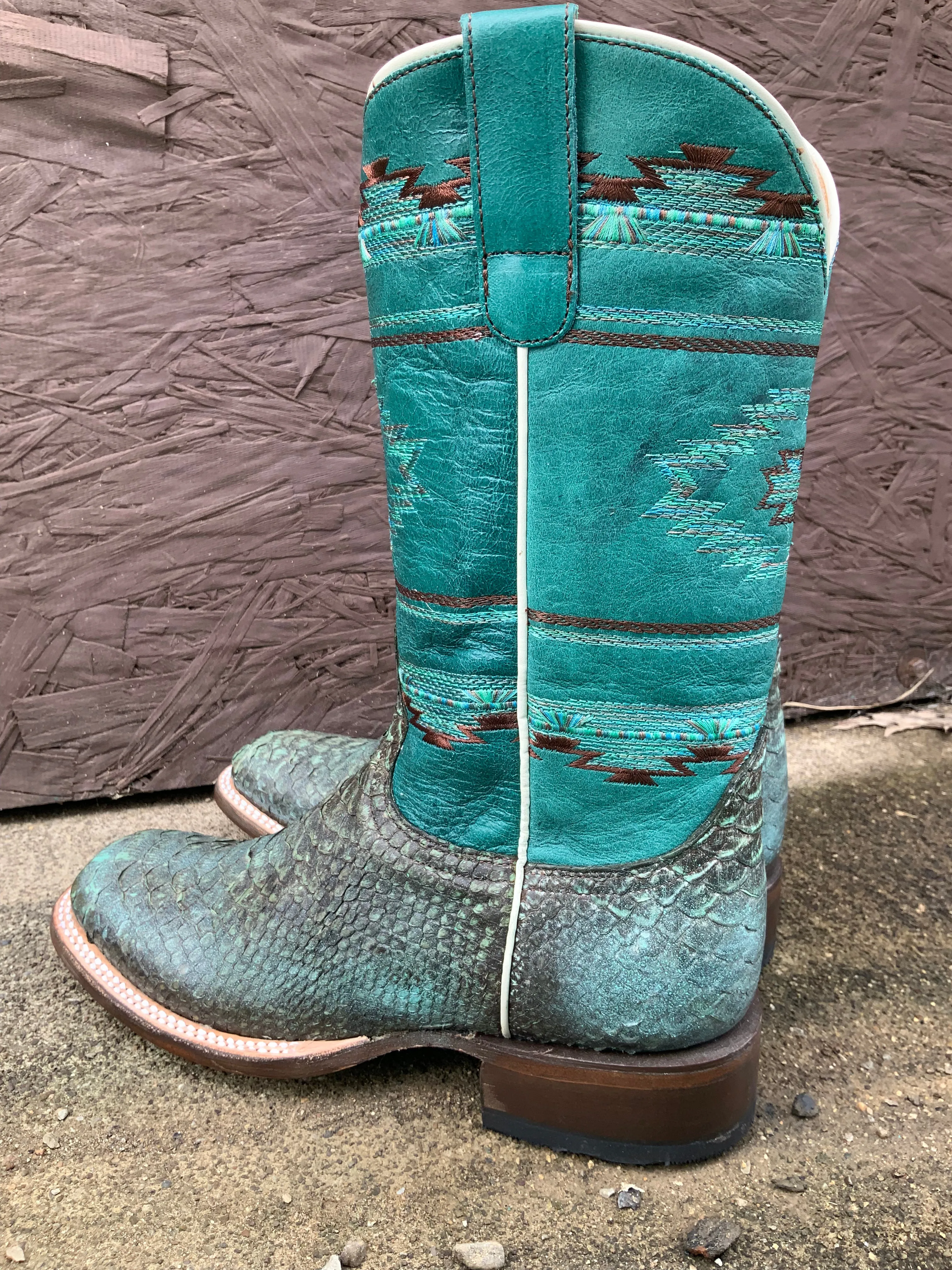 Roper Women's Turquoise Backcut Python Cowgirl Boots 6510-8488