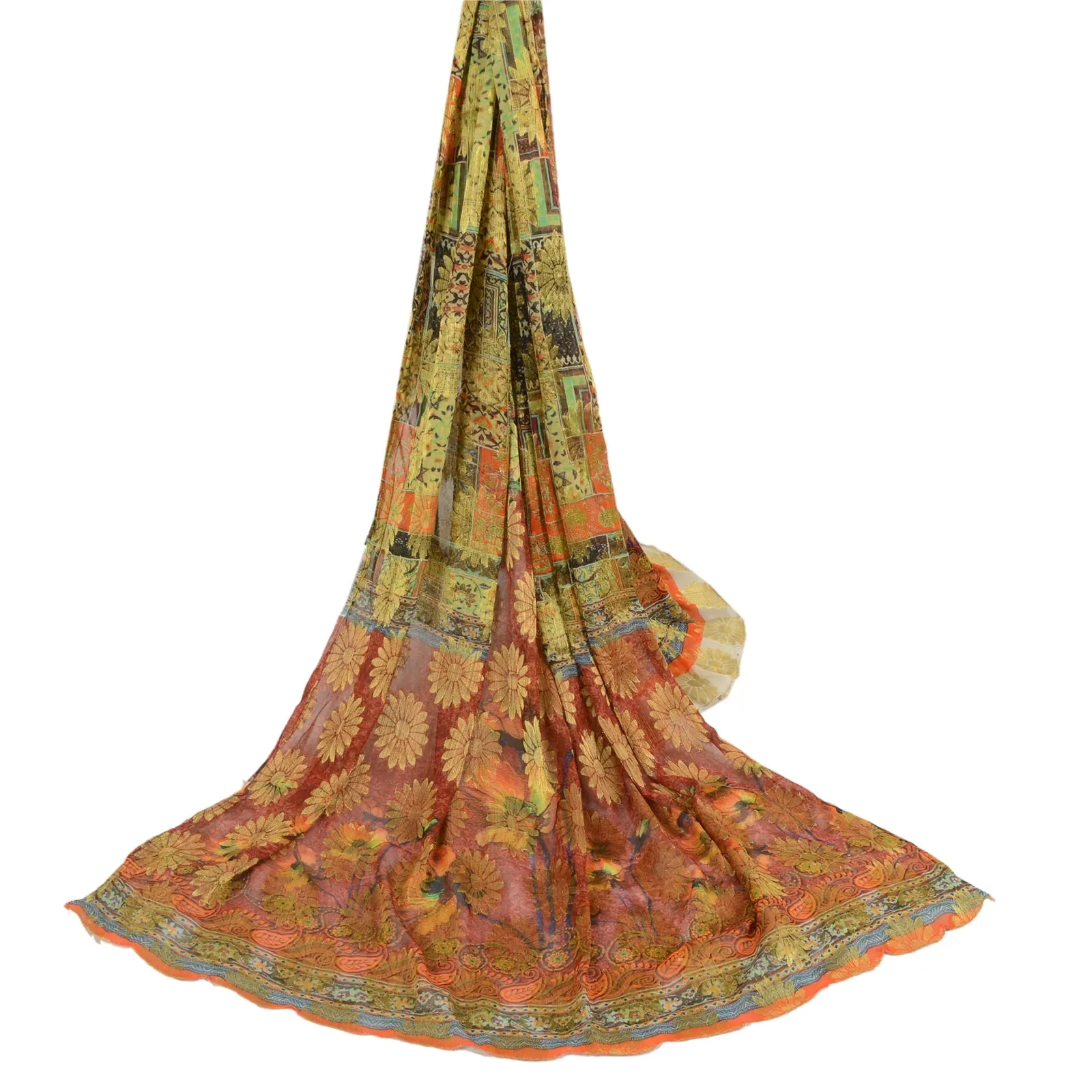 Sanskriti Vintage Long Dupatta/Stole Blend Georgette Printed Woven Wrap Scarves