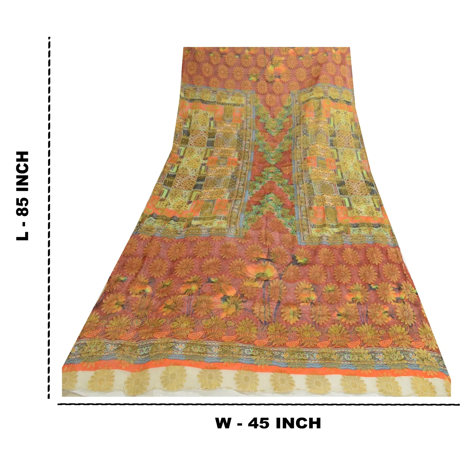 Sanskriti Vintage Long Dupatta/Stole Blend Georgette Printed Woven Wrap Scarves