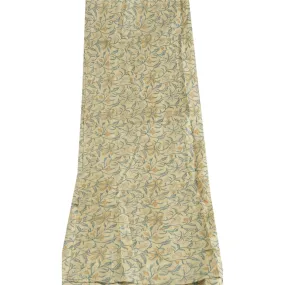 Sanskriti Vintage Long Ivory Dupatta/Stole Cotton Silk Hijab Printed Scarves