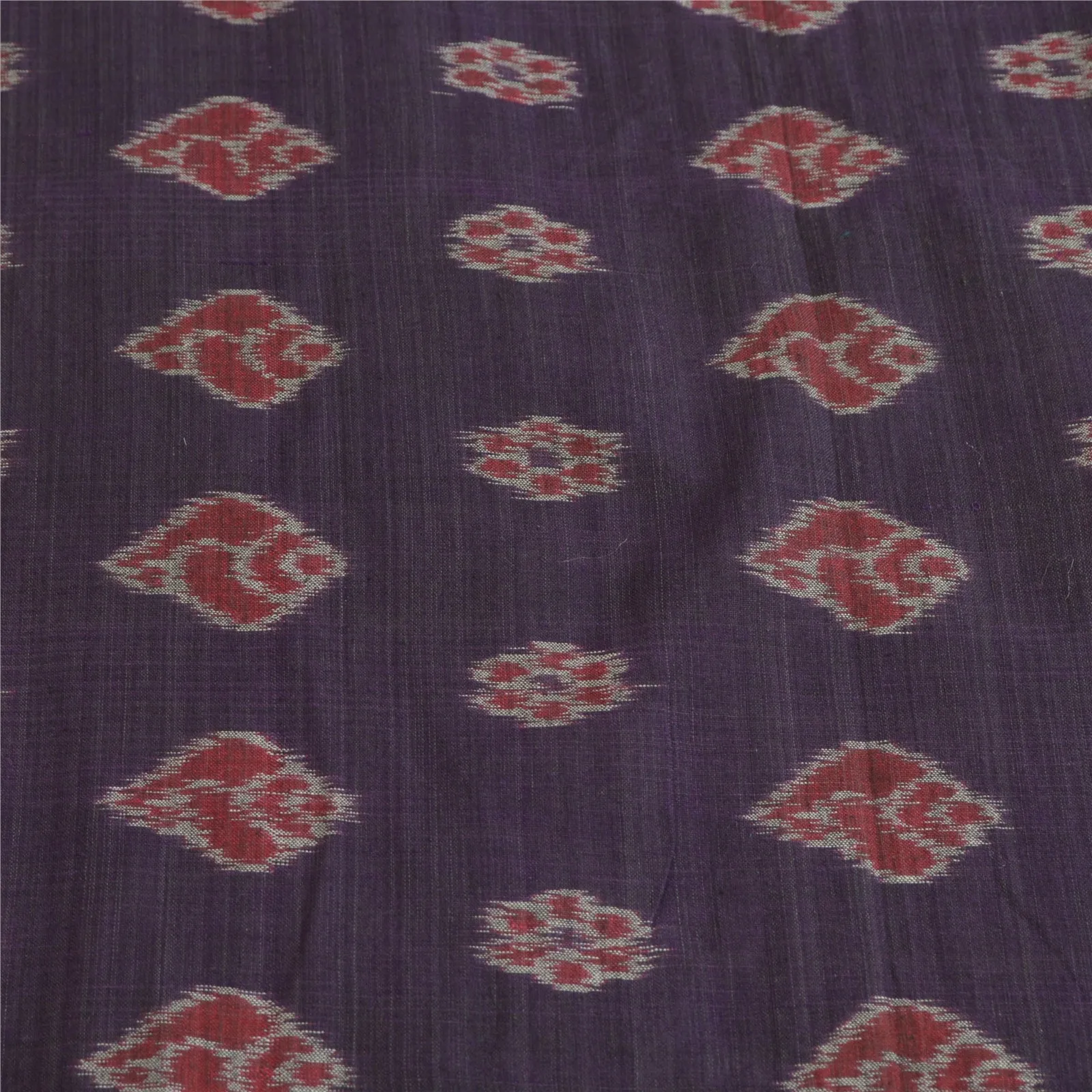 Sanskriti Vintage Long Stole Purple Pure Cotton Woven Sambalpuri Ikat Scarves