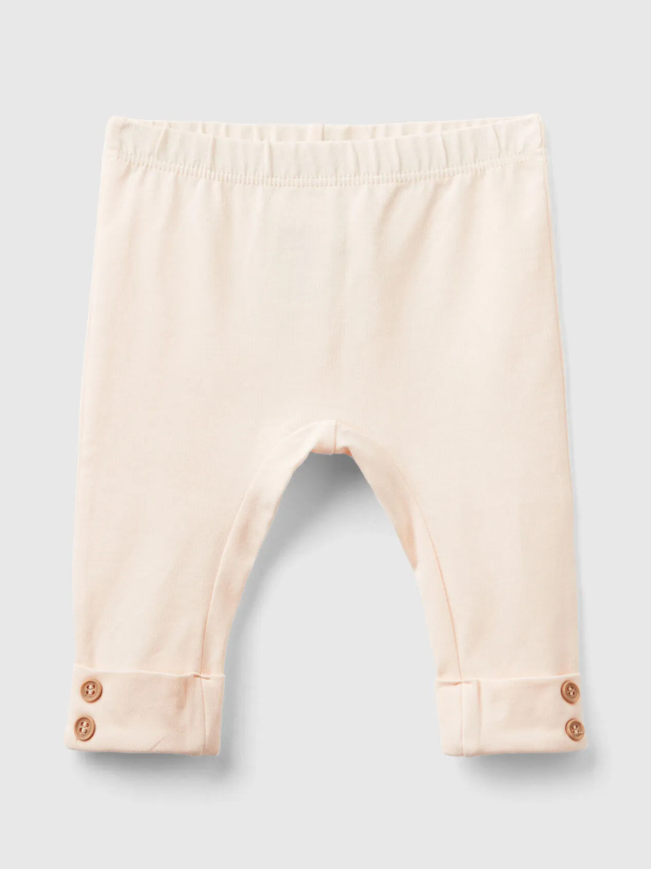 Stretch cotton leggings - Peach | Benetton