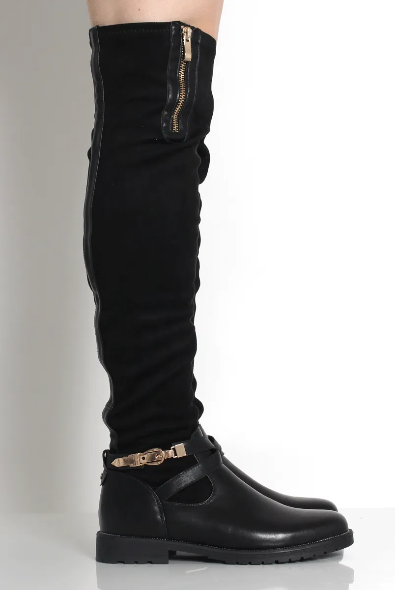 Tori Black Suede Over The Knee Boots