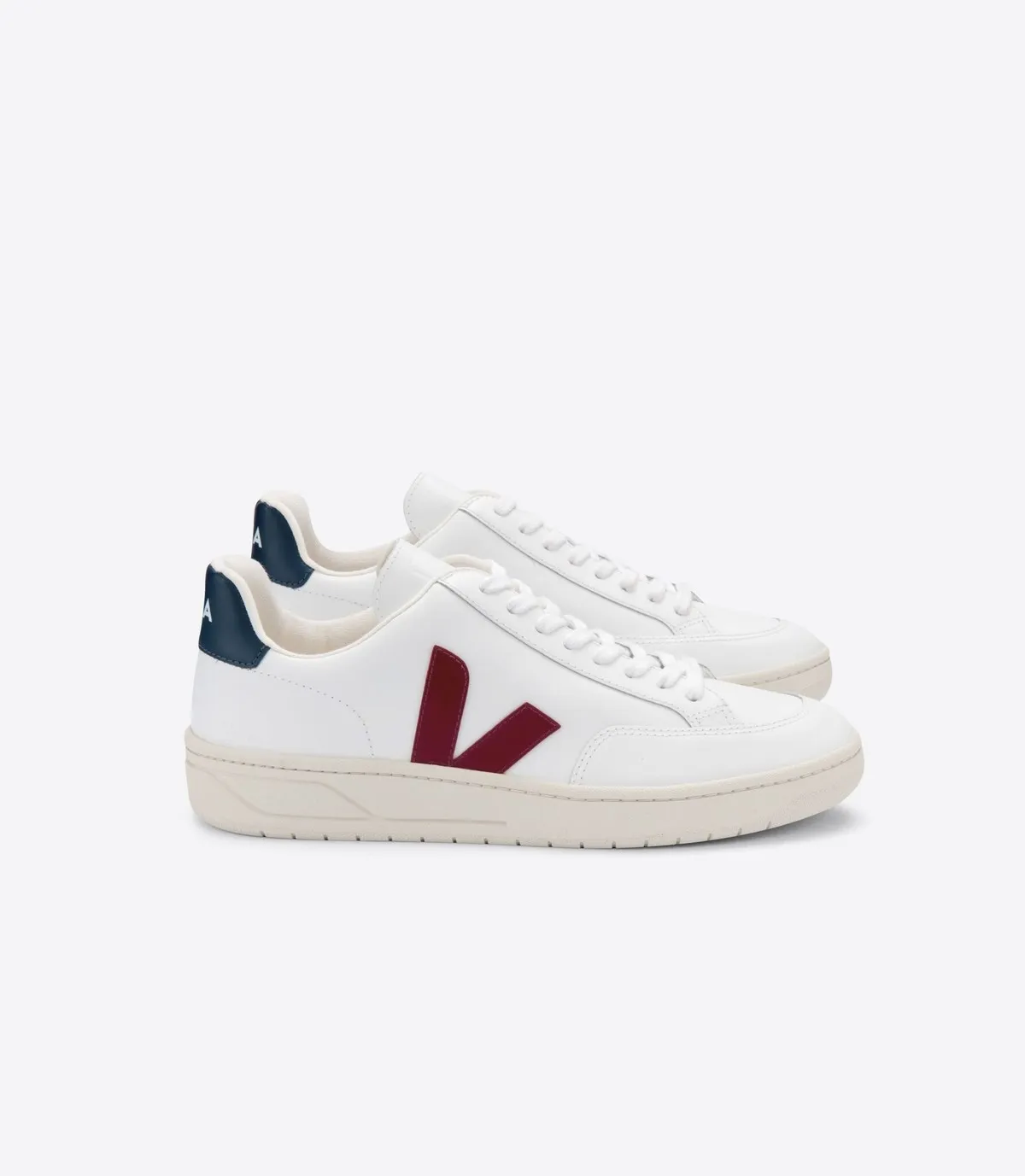 V-12 leather sneaker - Extra White/Marsala/Nautico