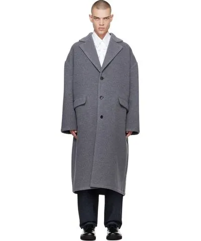 Valentino Gray Virgin Wool Coat