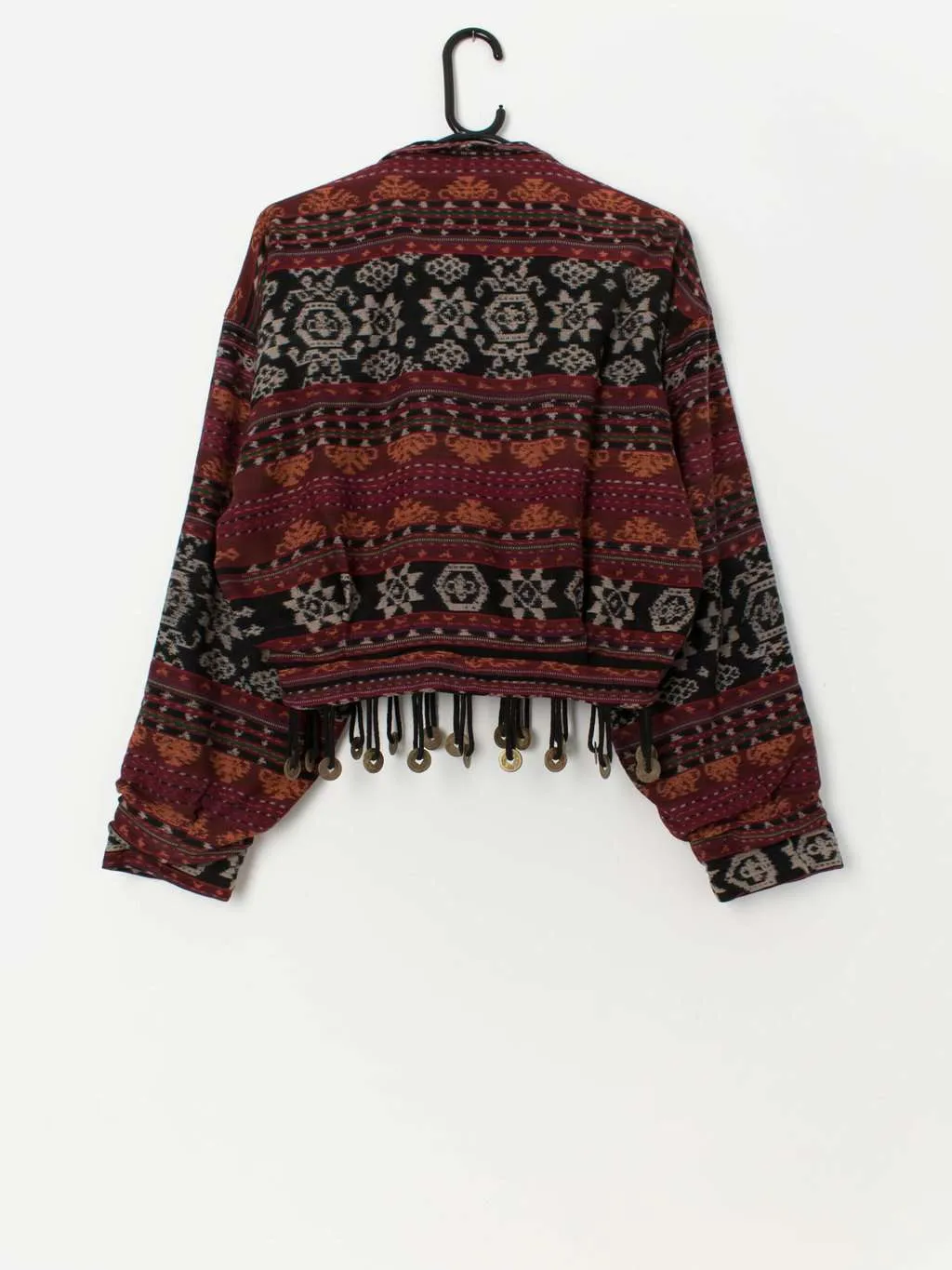 Vintage Aztec inspired woven bohemian jacket – Medium