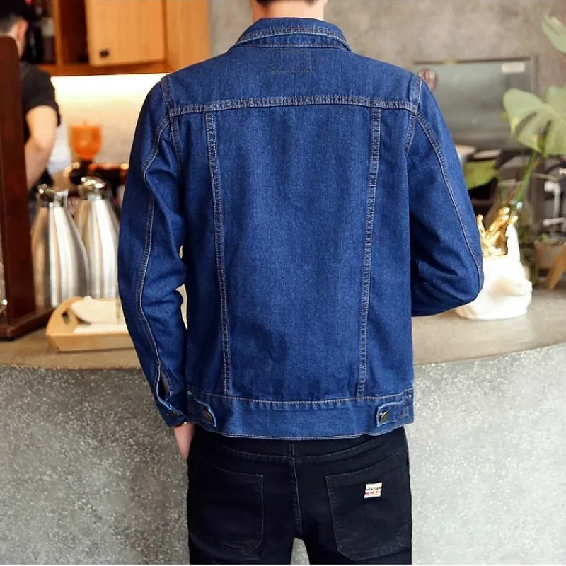 Xituodai Hot 2022 Fashion Mens Denim Jackets Slim Fit Mens Jeans Jacket Cotton Outwear Coat Long Sleeve Hole Male Clothing Size 