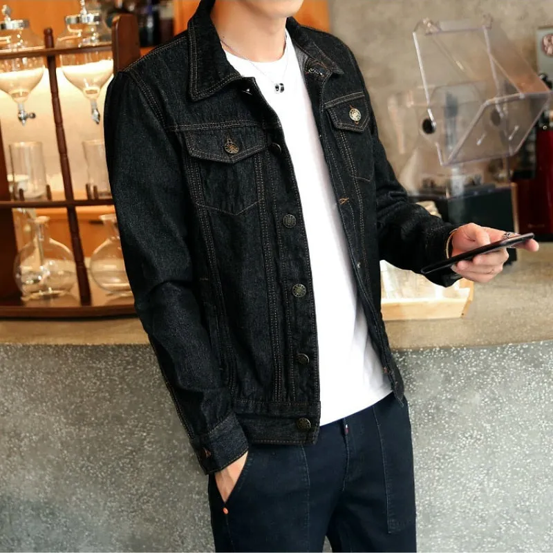 Xituodai Hot 2022 Fashion Mens Denim Jackets Slim Fit Mens Jeans Jacket Cotton Outwear Coat Long Sleeve Hole Male Clothing Size 