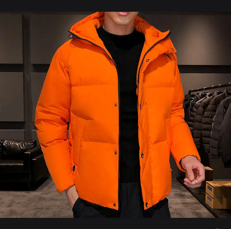 Xituodai Men's Coat Winter Korean Style Cotton-padded Jacket Youth Warm Solid Color Outwear Slim Fit Men's Casual Jacket Plus Si