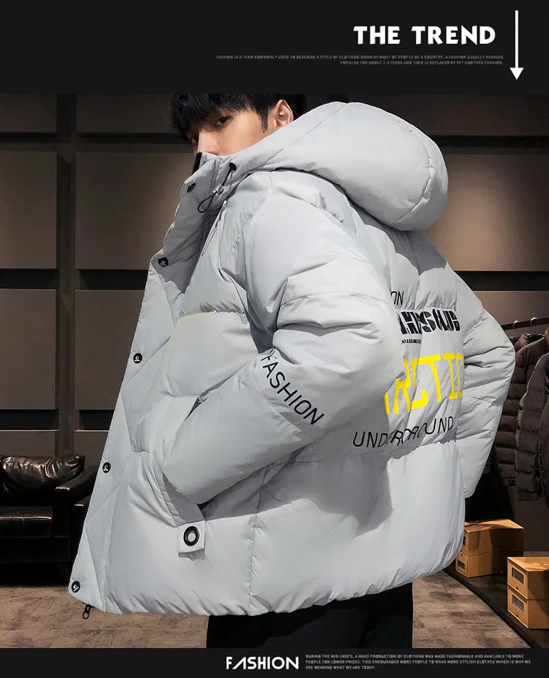 Xituodai Men's Coat Winter Korean Style Cotton-padded Jacket Youth Warm Solid Color Outwear Slim Fit Men's Casual Jacket Plus Si