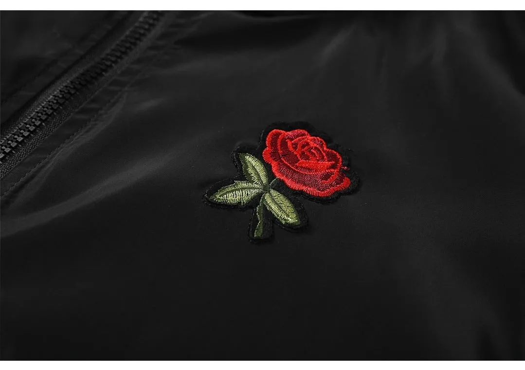 Xituodai Rose Bomber Men Jacket Hip Hop Slim Fit Flowers Pilot Men Coat Men's Hooded Jackets Male Brand Clothing